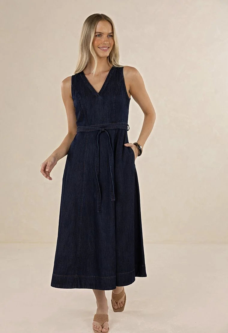 Ivy Midi Dress - Dark Blue