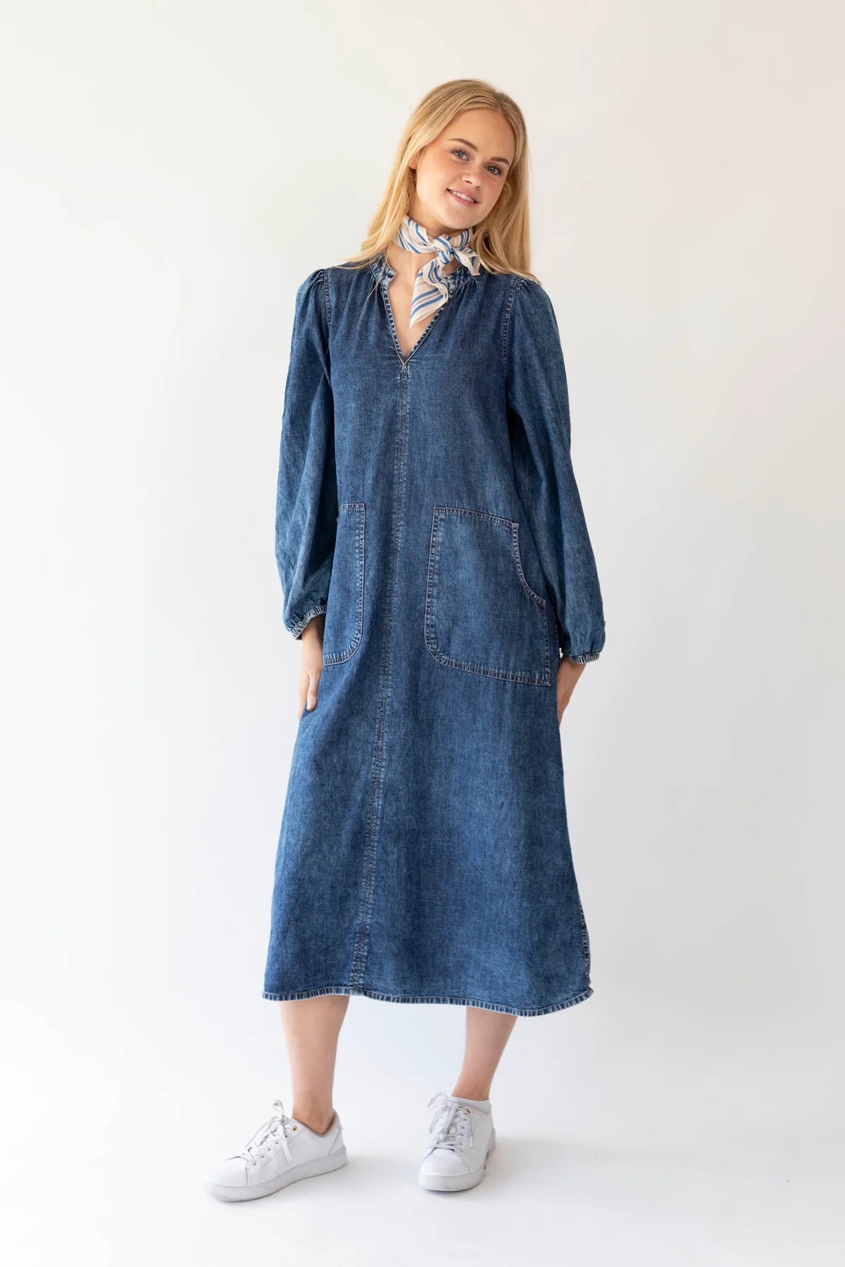 Paris Midi Dress - Dark Denim