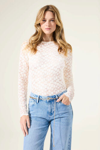 Lace Round Neck - Ecru