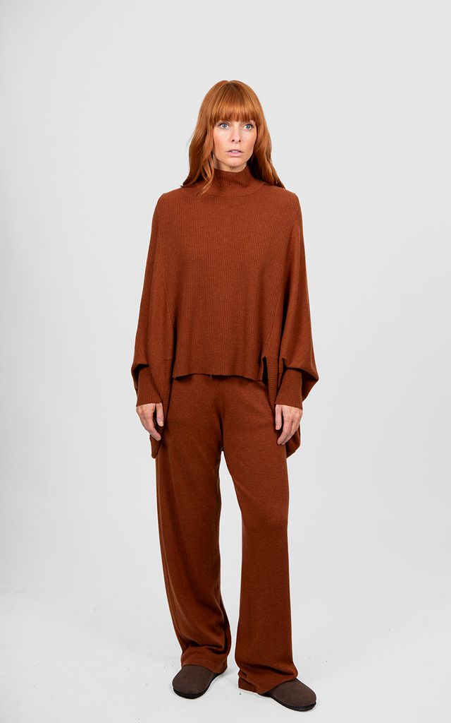 Poncho Pullover - Cognac