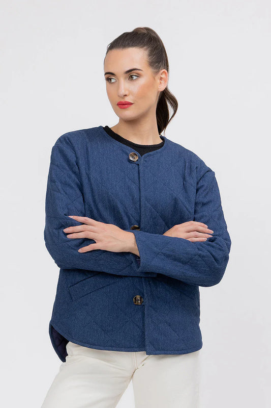 Tied Up Jacket - Denim Quilt