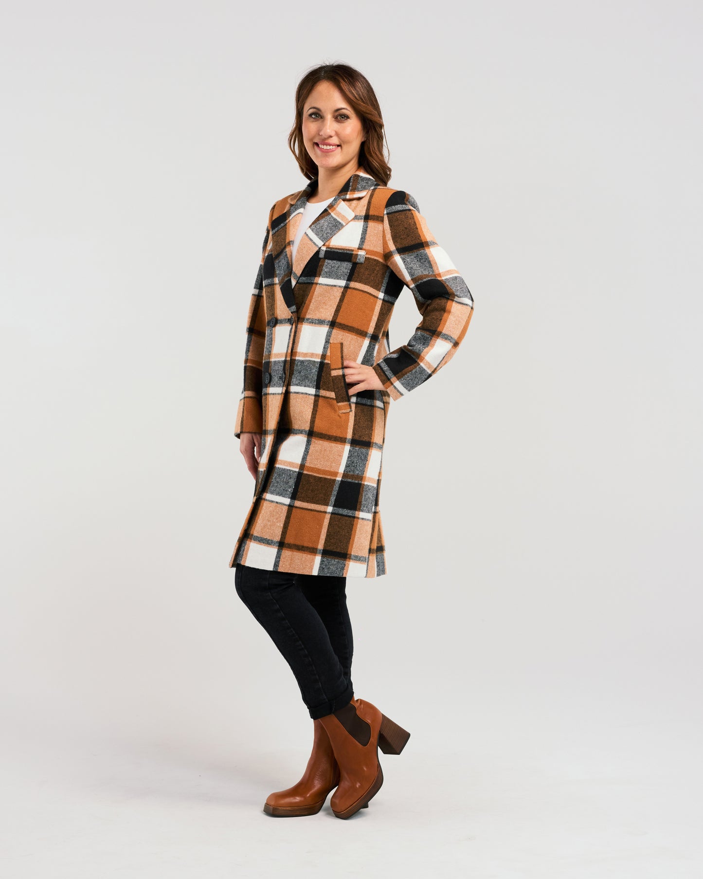 Felix Coat - Orange Plaid