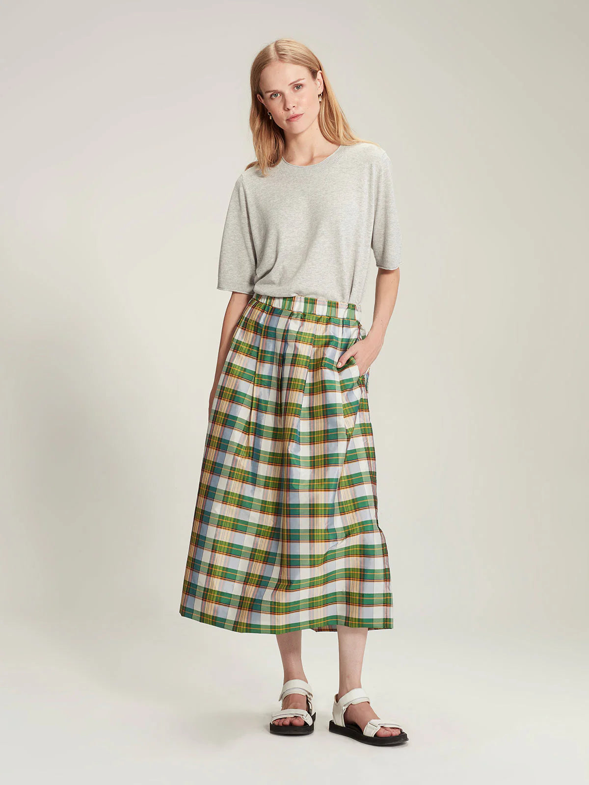 Liliana Check Skirt - Green Check