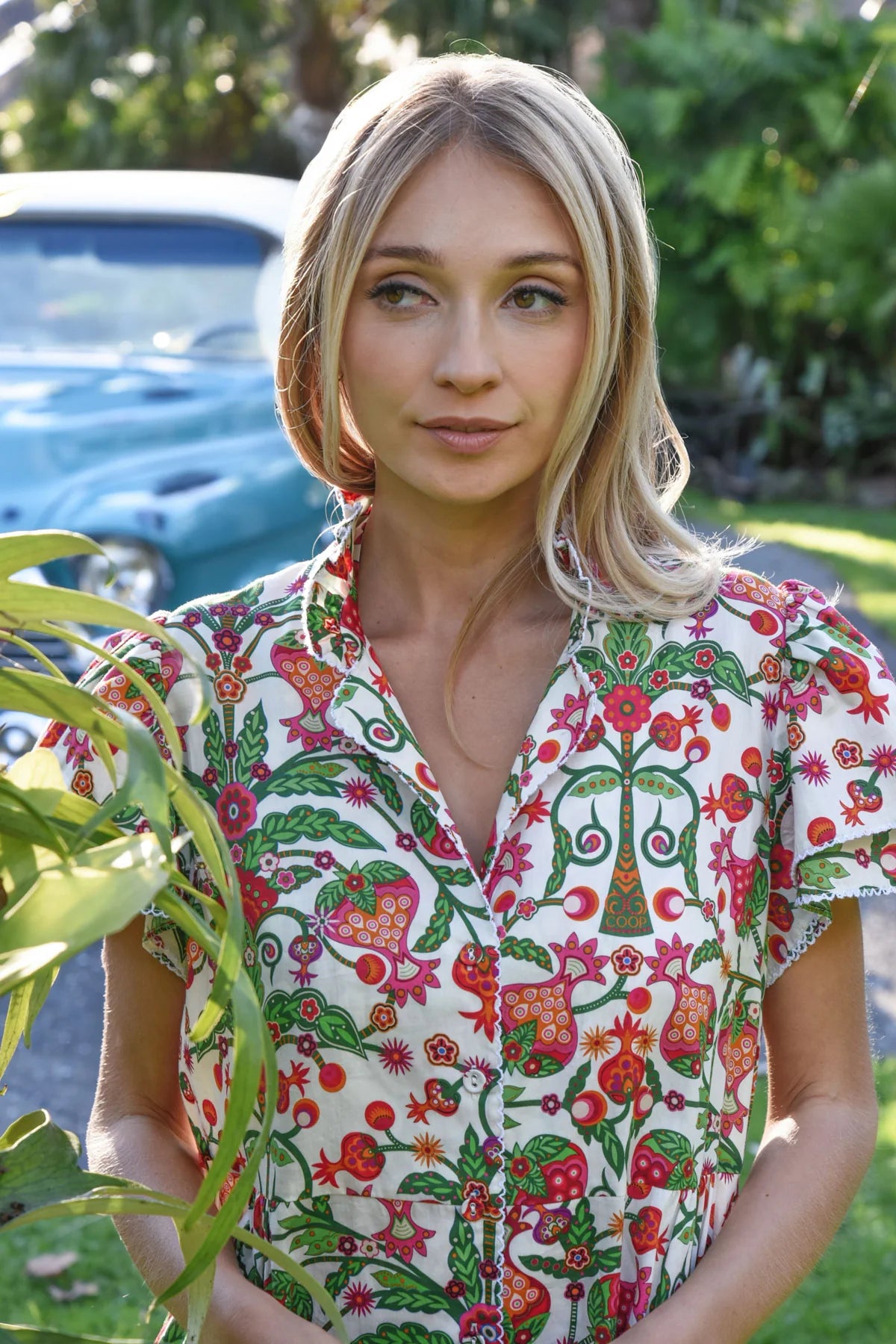 A Little Flair Dress - Berry Print