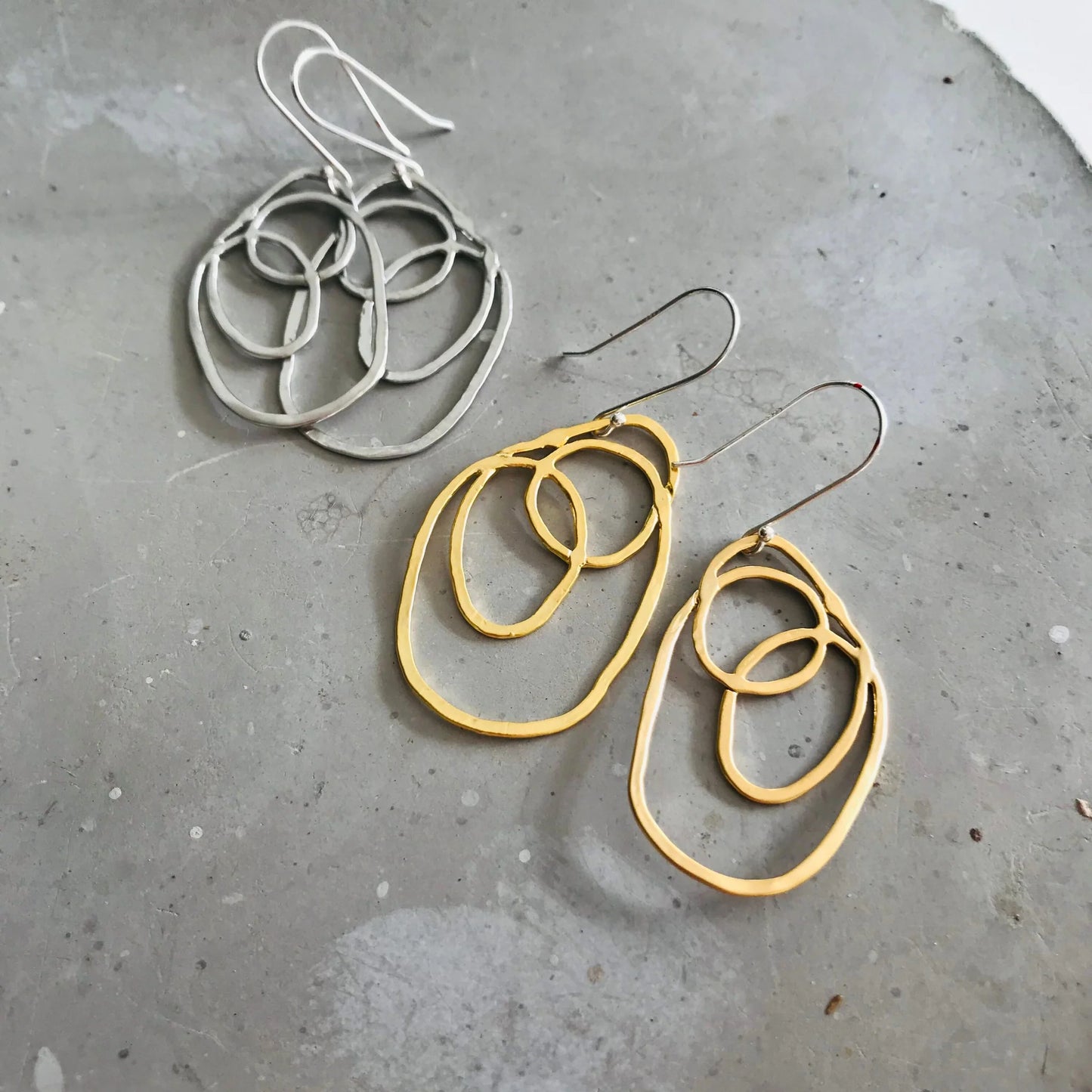 Casted Scribe Earrings - Silver