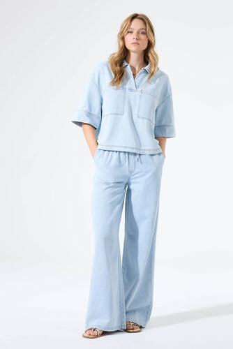Wide Denim Pants - Light Used