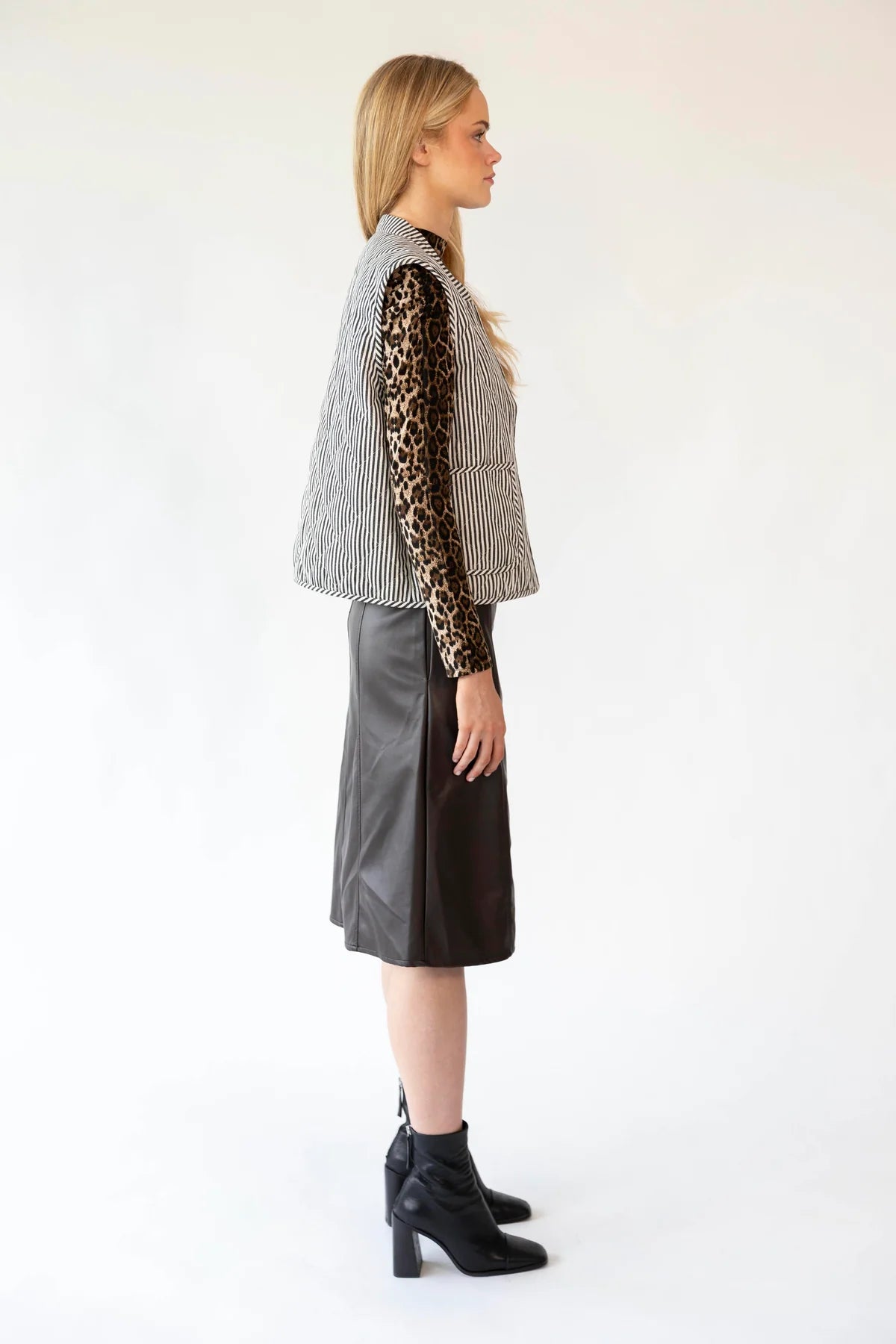 Cairo Quilted Vest - Black Stripe