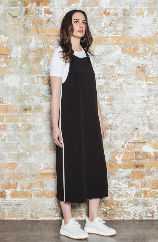 Lilly Dress - Black/ White Side Panels