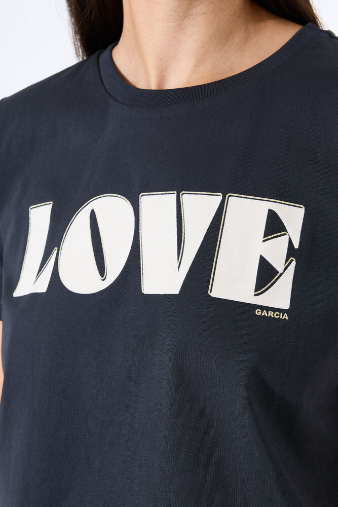 Love Print Tee - Antracite