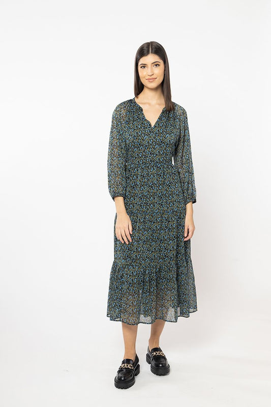 Willow Maxi Dress - Blue Scattered Floral